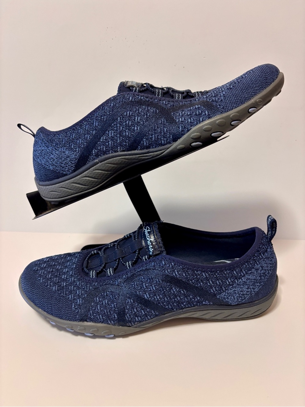 Skechers Slip-ins Breathe-Easy Knitty Waves navy sneakers size 8.5